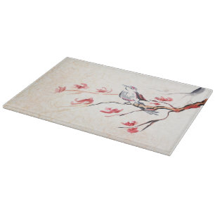 Tabla De Cortar Fondo del pájaro del canto