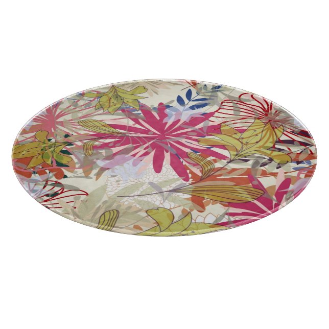 Tabla De Cortar Fondo floral 6 (Borde)