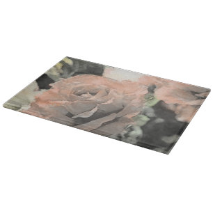Tabla De Cortar fondo floral del vintage del arte con rosa claro