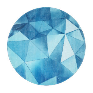Tabla De Cortar Fondo geométrico tridimensional, azul metalizado