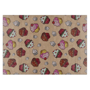 Tabla De Cortar Fondo Gráfico de Cupcakes