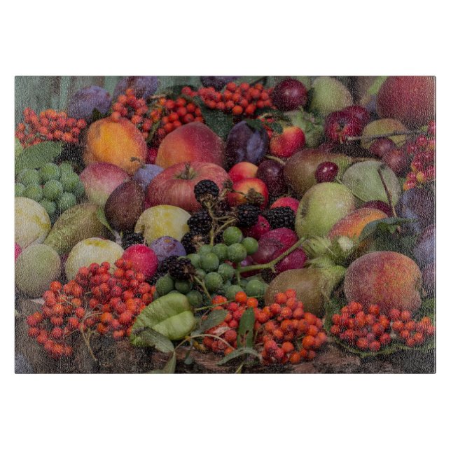 Tabla De Cortar Fondo Gráfico de Frutas (Anverso)
