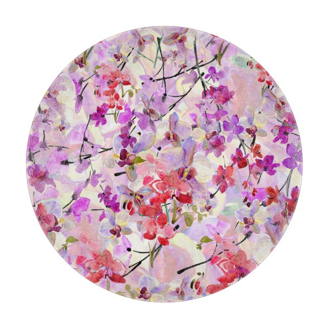 Tabla De Cortar Fondo Orquídea-Sakura (Anverso)