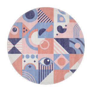 Tabla De Cortar Formas Cuadradas: Mosaico Abstracto Geométrico