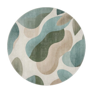 Tabla De Cortar Formas Fluidas Orgánicas Verde Salvia Abstractas M