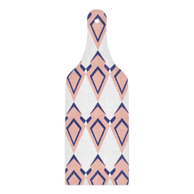 Tabla De Cortar Formas geométricas Deco Coral Rosa Azul (Anverso)