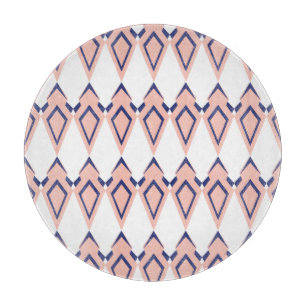 Tabla De Cortar Formas geométricas Deco rosa coral azul