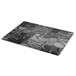 Tabla De Cortar Formas grises claras y redondeadas oscuras.