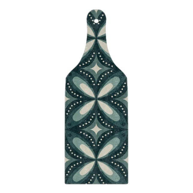 Tabla De Cortar formas verdes retro (Anverso)