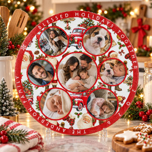 Tabla De Cortar Foto Collage de la Familia Santa Navidad