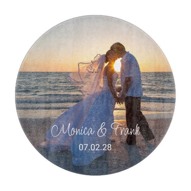 Tabla De Cortar Foto de Boda Personalizada (Anverso)