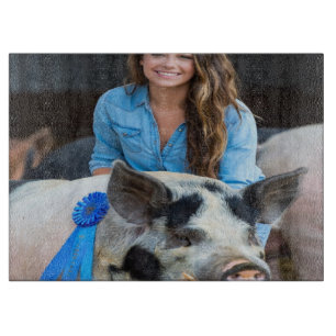Tabla De Cortar Foto de cerdo de exposición de ganado personalizad