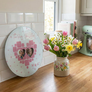 Tabla De Cortar Foto de corazón con imágenes personalizadas y mono
