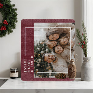 Tabla De Cortar Foto de Navidad Alegre Feliz Bendita