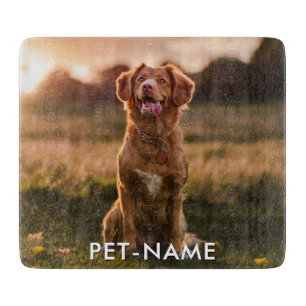 Tabla De Cortar Foto personalizada con el nombre de tu perro