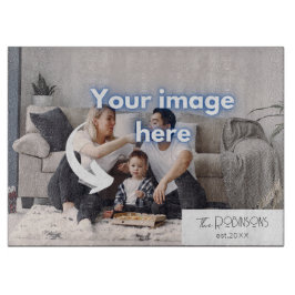 Tabla De Cortar Foto y nombre familiar personalizado de Kitchen