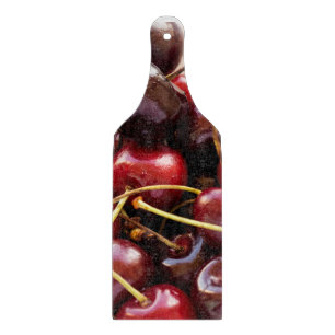 Tabla De Cortar Fotografía de cerezas rojas frescas en un tazón