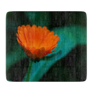 Tabla De Cortar Fotografía de Flor de Margarita Naranja