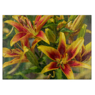 Tabla De Cortar Fotografía de Hemerocallis de color naranja, Belle