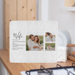 Tabla De Cortar Fotografía de pareja colgante y regalo de esposa r<br><div class="desc">Fotografía de pareja colgante y regalo de esposa romántica</div>