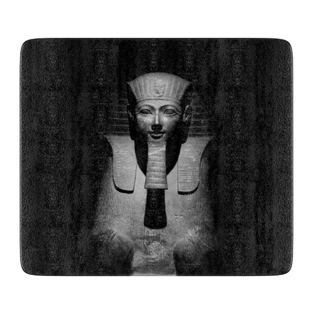 Tabla De Cortar Fotografía del faraón rey en blanco y negro (Anverso)