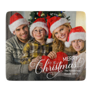 Tabla De Cortar Fotos de Personalizado simple de Feliz Navidad