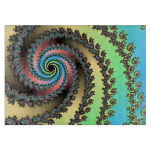 Tabla De Cortar Fractal de arcoiris pastoral