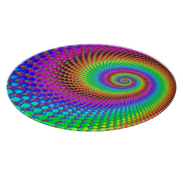 Tabla De Cortar Fractal espiral abstracta (Borde)