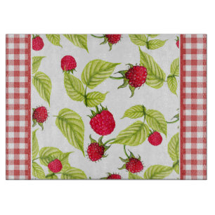 Tabla De Cortar Frambuesas en Red Gingham
