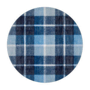 Tabla De Cortar Franela a Cuadros Azul Blanco Acogedor