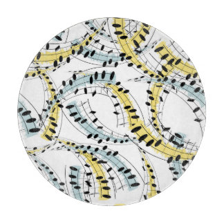 Tabla De Cortar Frases Musicales: Alegre Fondo Blanco.