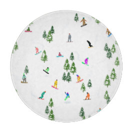 Tabla De Cortar Freeride Snowboarder Ilustracion Snowboarding