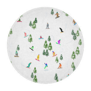 Tabla De Cortar Freeride Snowboarder Ilustracion Snowboarding