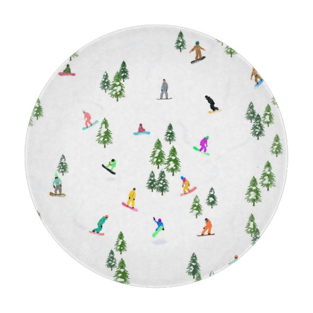 Tabla De Cortar Freeride Snowboarder Ilustracion Snowboarding (Anverso)