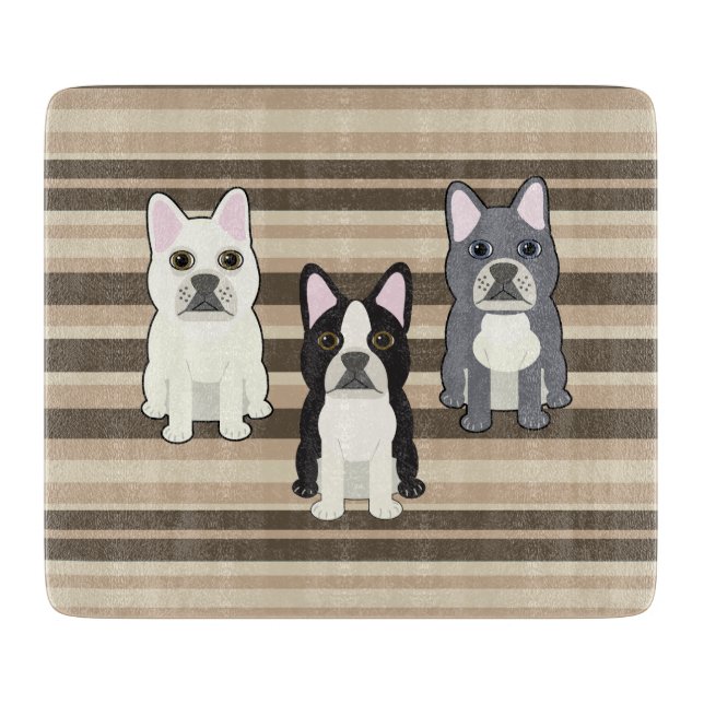 Tabla De Cortar Frenchies Neutral Striped (Anverso)