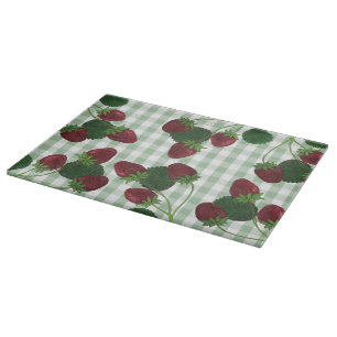 Tabla De Cortar Fresa Y Lámpara De Gingham