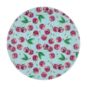 Tabla De Cortar Fresas acuáticas modernas: Jugoso patrón de cereza