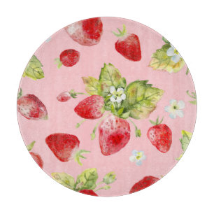Tabla De Cortar Fresas acuáticas, sin costuras, con un patrón frut