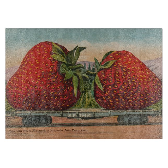 Tabla De Cortar Fresas Gigante Antiguo Fruta Diversión (Anverso)