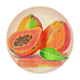 Tabla De Cortar Frescor de Papaya en rodajas