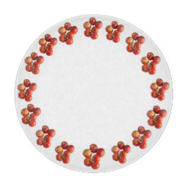 Tabla De Cortar Fresh Apples and Tomatoes Round Glass Cutting Boar