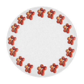 Tabla De Cortar Fresh Apples and Tomatoes Round Glass Cutting Boar