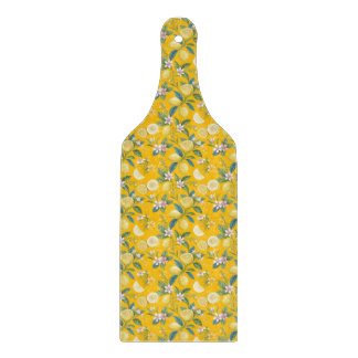 Tabla De Cortar Fresh Lemon Floral Botanical Pattern 