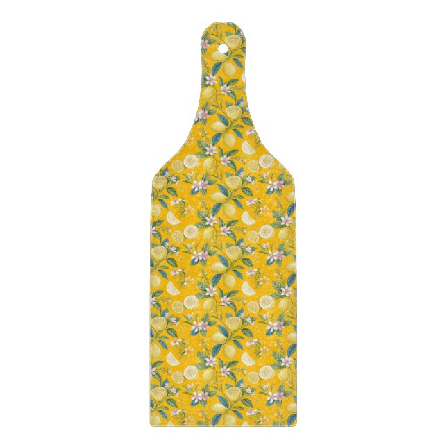 Tabla De Cortar Fresh Lemon Floral Botanical Pattern  (Anverso)