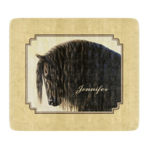 Tabla De Cortar Friesian Draft Horse Yellow