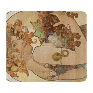 Tabla De Cortar Fruta (Art Nouveau) (Retrato femenino) (Frutas)
