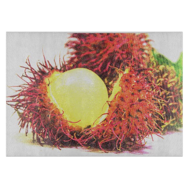 Tabla De Cortar "Fruta Rambutan" Foto Cute. ¡Hazte con una en Zazz (Anverso)