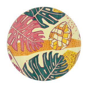 Tabla De Cortar Fruta tropical: Diseño de patrones vibrantes