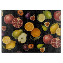 Tabla de cortar frutas botánicas vintage