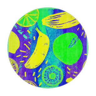 Tabla De Cortar Frutas expresivas Neon Color Pattern Art